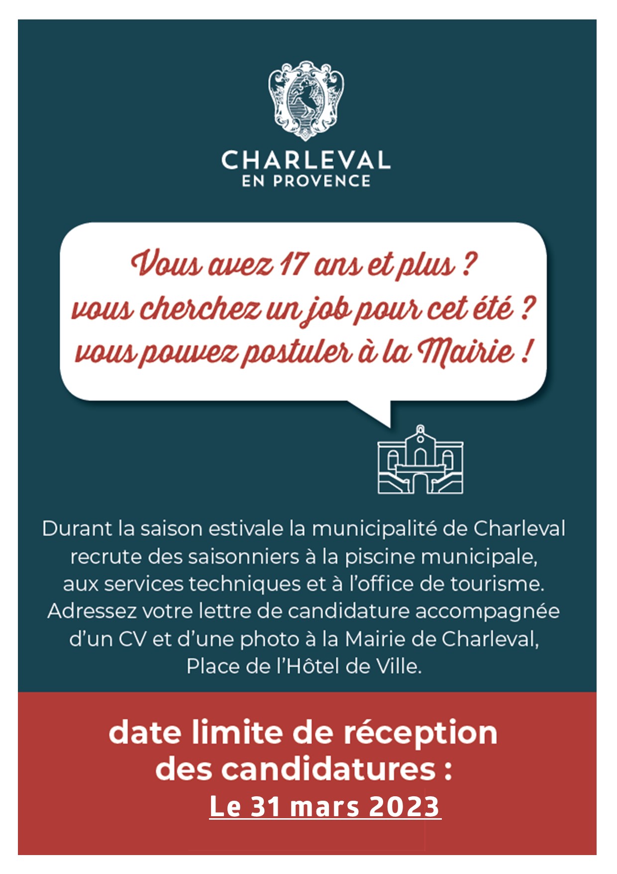 Offre emploi saisonnier 2023 mairie A3